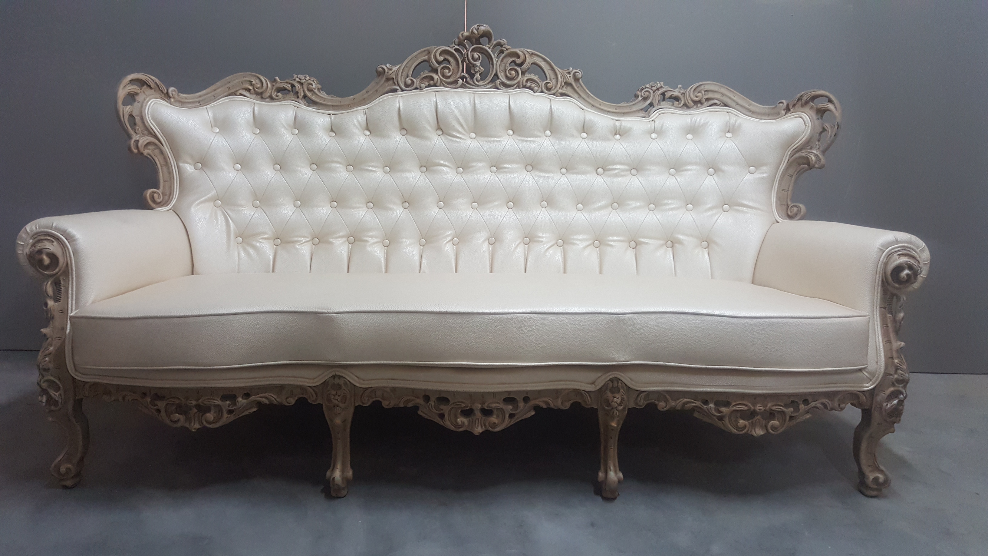 Bohemian Pearl Baroque Couch - Muse Decor Hire
Gold furniture hire